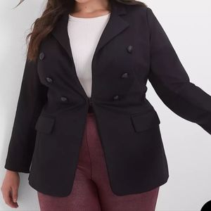 Lane Bryant "The Bryant Blazer" Black Ponte Knit, Tailored & Fitted, Sz 24W